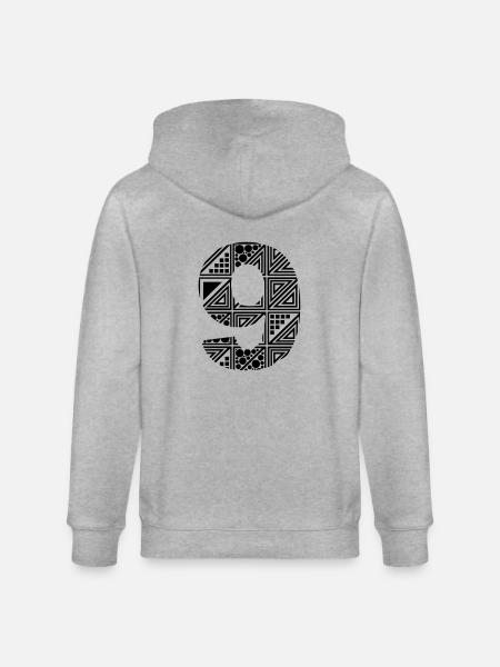 9 number nine - Stanley/Stella CULTIVATOR Unisex Organic Hooded Jacket - heather grey