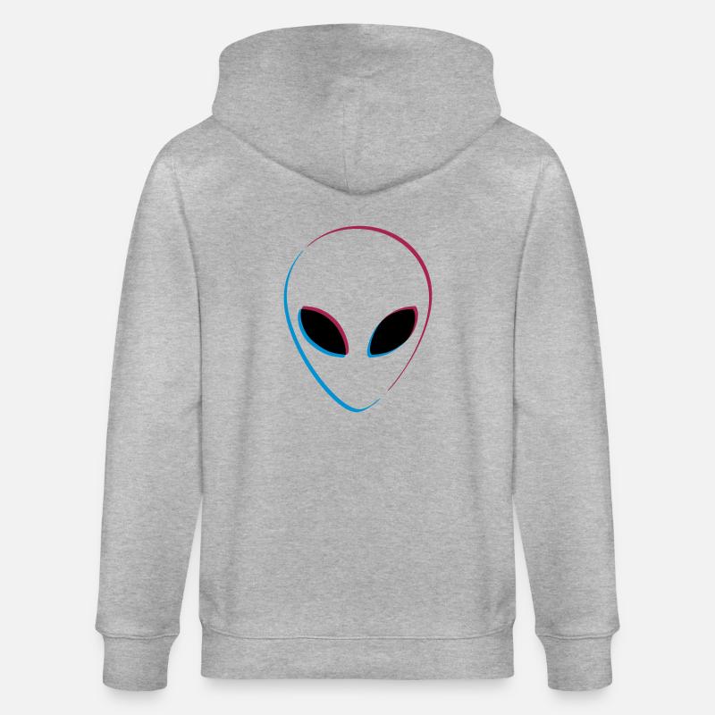 3D Effekt Alien - Stanley/Stella Unisex Bio-Kapuzenjacke CULTIVATOR  - Grau meliert