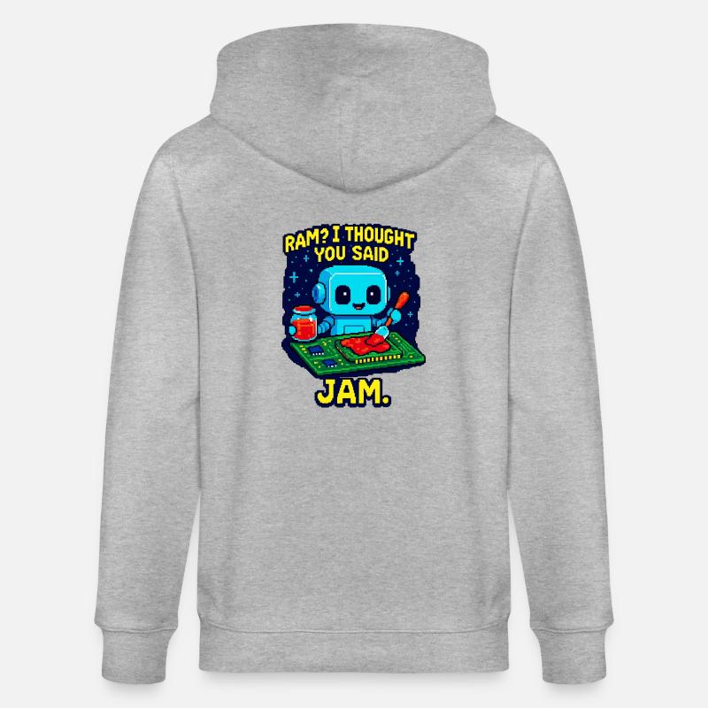 RAM oder Marmelade? - Stanley/Stella Unisex Bio-Kapuzenjacke CULTIVATOR  - Grau meliert