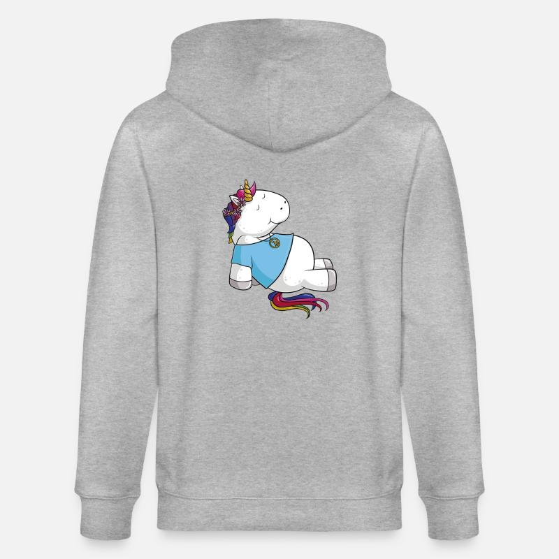 Hippie Einhorn Comic - Stanley/Stella Unisex Bio-Kapuzenjacke CULTIVATOR  - Grau meliert