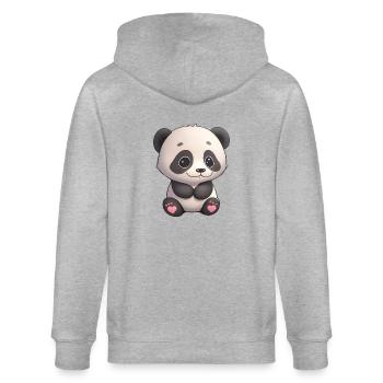 Total niedliches Panda-Bärchen - Stanley/Stella Unisex Bio-Kapuzenjacke CULTIVATOR  - Grau meliert - Hinten - Luana (180cm)