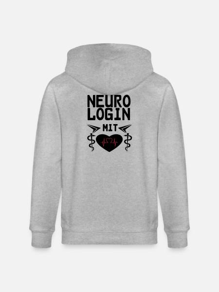 Neurologin mit Herz Geschenk - Stanley/Stella Unisex Bio-Kapuzenjacke CULTIVATOR - Grau meliert