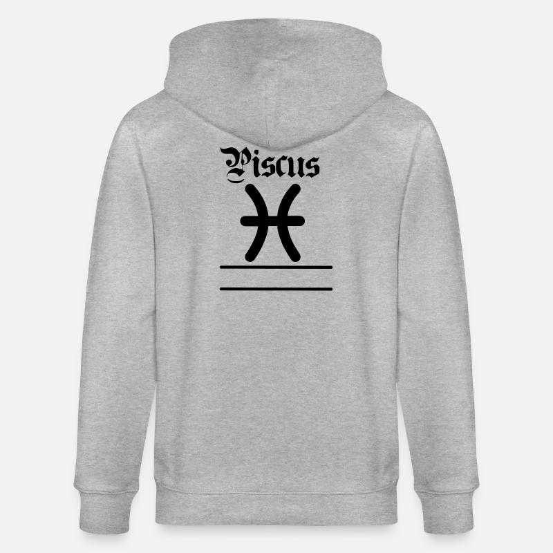 Bannière de nom de Poisson Poissons - Veste à capuche bio CULTIVATOR Stanley/Stella Unisexe - gris chiné