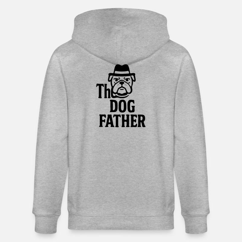 Das Maskottchen-Maskottchen-Design des Hundevaters Bulldoggenhuts - Stanley/Stella Unisex Bio-Kapuzenjacke CULTIVATOR - Grau meliert