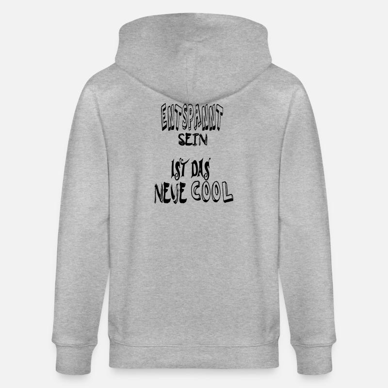 Entspannt sein, cool. Spruch Text  - Stanley/Stella Unisex Bio-Kapuzenjacke CULTIVATOR  - Grau meliert