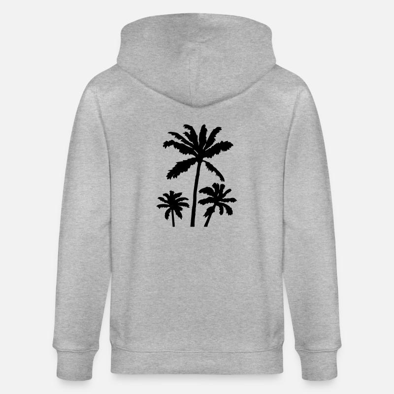 Coucher de soleil Palm Silhouette - Veste à capuche bio CULTIVATOR Stanley/Stella Unisexe - gris chiné
