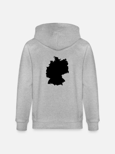Germany, outlined, shade, outline, Germany, - Stanley/Stella CULTIVATOR  Unisex Organic Hooded Jacket - heather grey