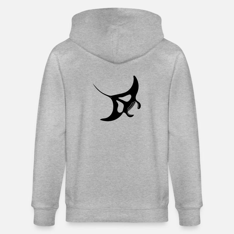 Manta Ray Vector - Stanley/Stella CULTIVATOR  Unisex Organic Hooded Jacket - heather grey