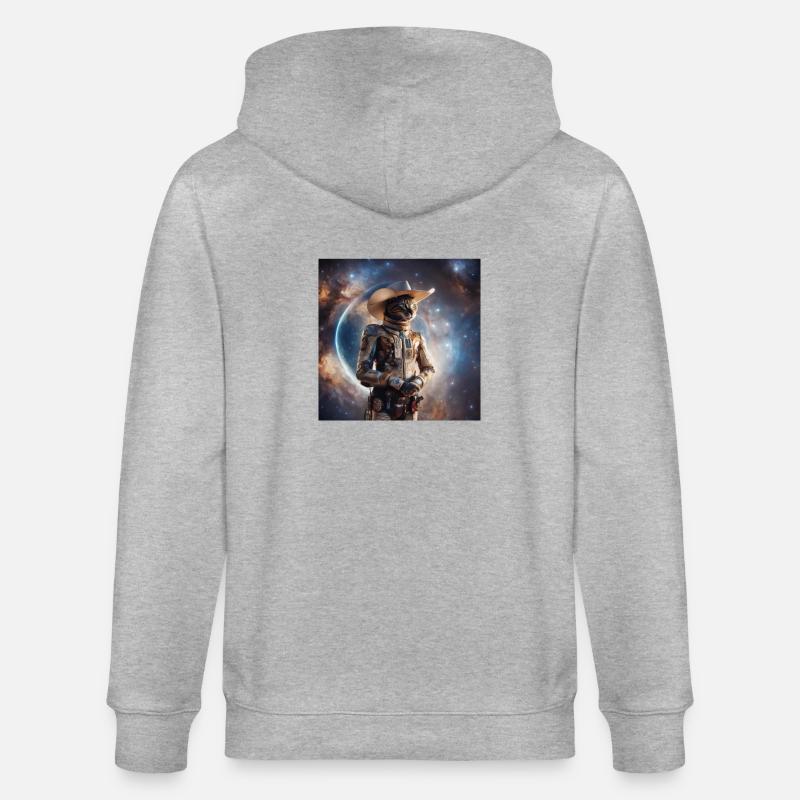 Chat de l’espace - Veste à capuche bio CULTIVATOR Stanley/Stella Unisexe - gris chiné