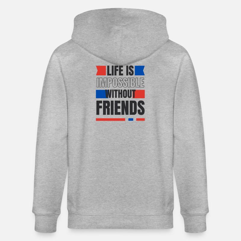 Ein Leben ohne Freunde unmöglich - Stanley/Stella Unisex Bio-Kapuzenjacke CULTIVATOR - Grau meliert