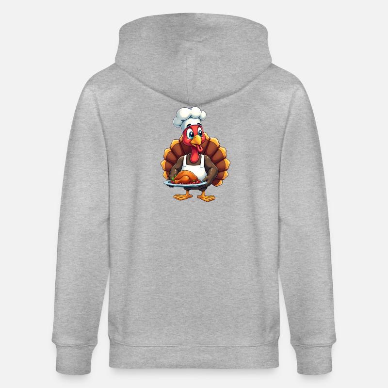 Cuisinier de dinde de Thanksgiving Thanksgiving - Veste à capuche bio CULTIVATOR Stanley/Stella Unisexe - gris chiné