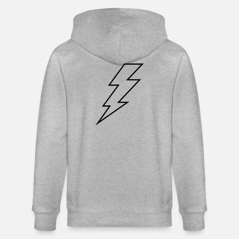 Lightning bolt - Stanley/Stella CULTIVATOR  Unisex Organic Hooded Jacket - heather grey
