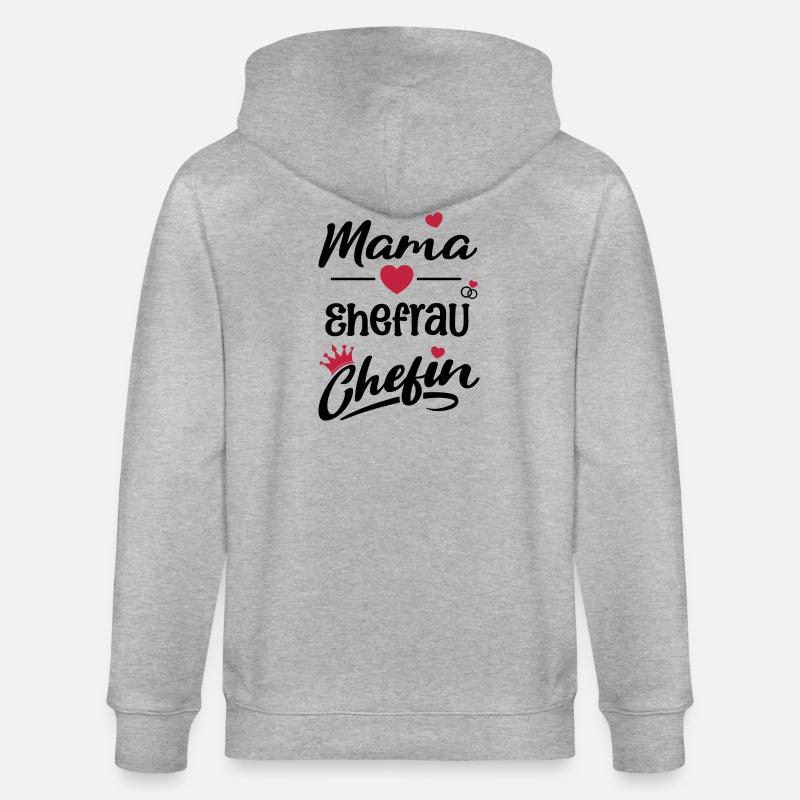 mama_ehefrau_chefin - Veste à capuche bio CULTIVATOR Stanley/Stella Unisexe - gris chiné
