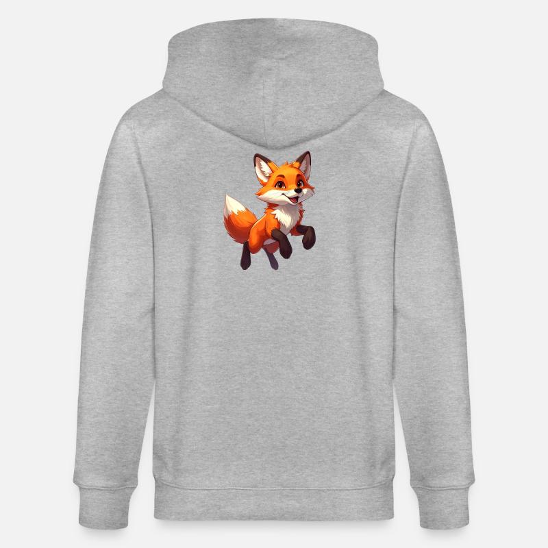 Springender Fuchs - Stanley/Stella Unisex Bio-Kapuzenjacke CULTIVATOR  - Grau meliert
