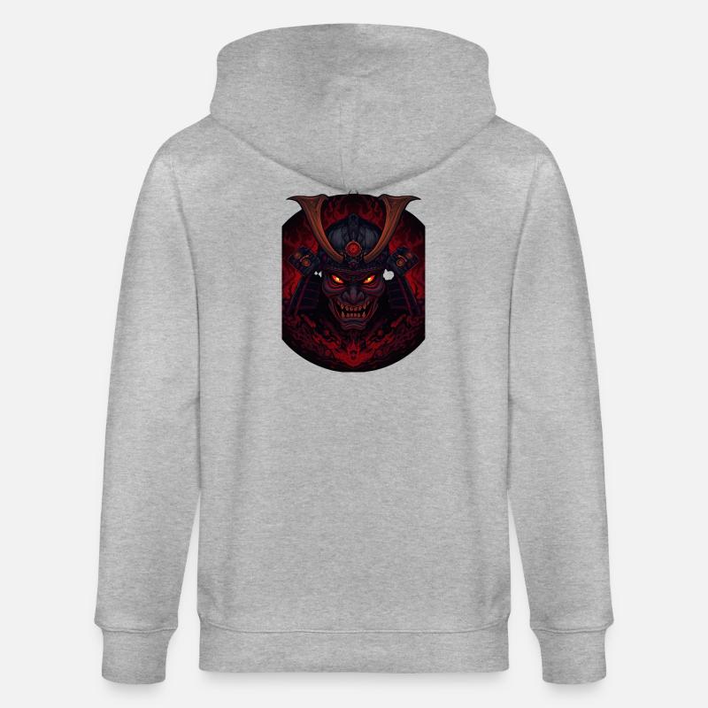 Dämonen-Samourai - Stanley/Stella Unisex Bio-Kapuzenjacke CULTIVATOR - Grau meliert