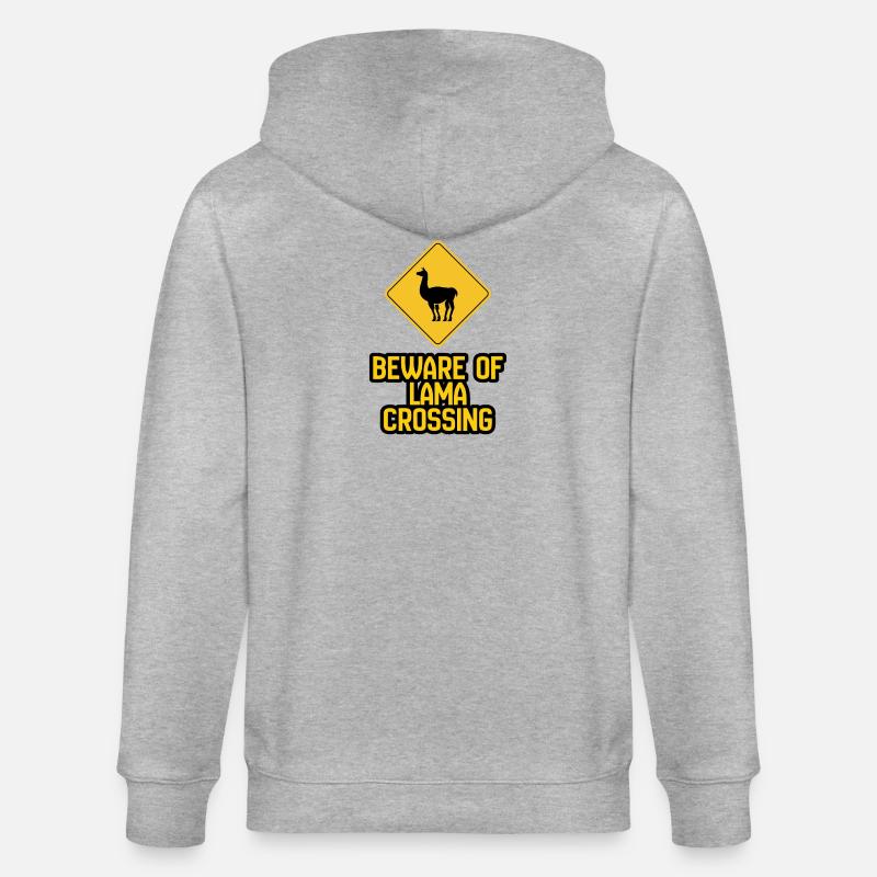 Panneau d’avertissement de Lama Crossing - Veste à capuche bio CULTIVATOR Stanley/Stella Unisexe - gris chiné