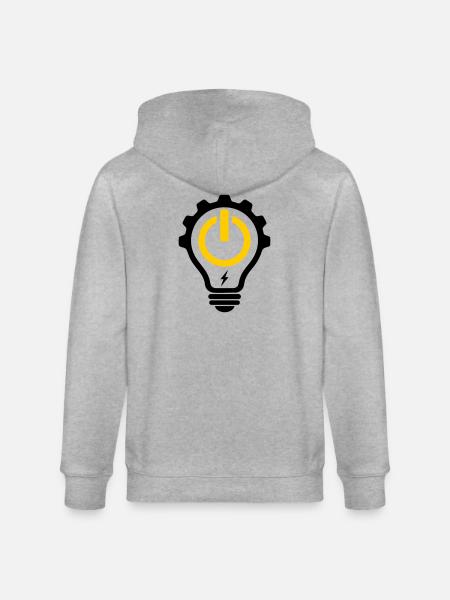 Elektriker Glühbirne Blitz und Zahnrad - Stanley/Stella Unisex Bio-Kapuzenjacke CULTIVATOR  - Grau meliert