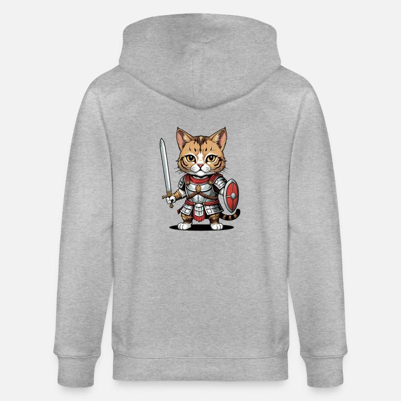 Chat Guerrier Romain Chat Cadeau - Veste à capuche bio CULTIVATOR Stanley/Stella Unisexe - gris chiné