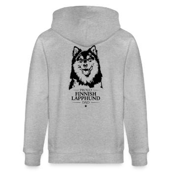 Finlandais Laponie Papa Chiens Chien Wilsigns - Veste à capuche bio CULTIVATOR Stanley/Stella Unisexe - gris chiné - Dos - Luana (180cm)