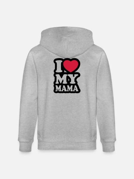 I love my mama - Stanley/Stella CULTIVATOR Unisex Organic Hooded Jacket - heather grey