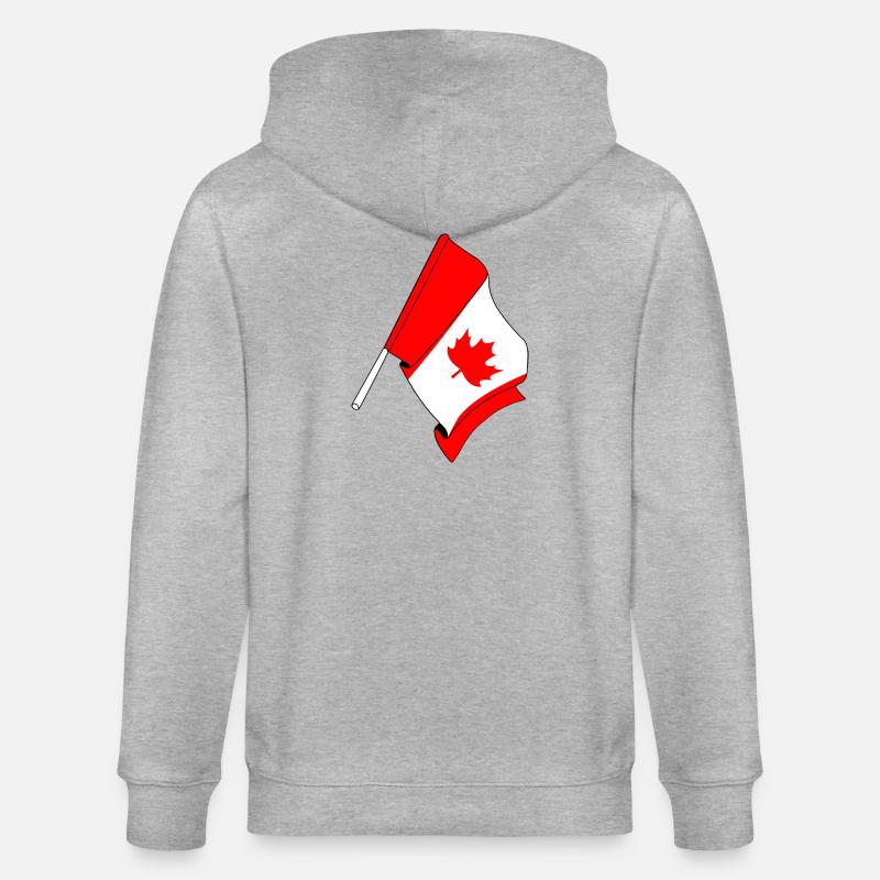 Drapeau du Canada - Veste à capuche bio CULTIVATOR Stanley/Stella Unisexe - gris chiné