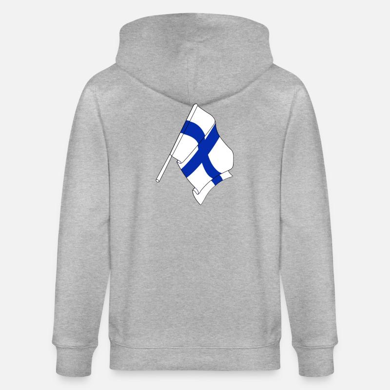 Drapeau de la Finlande - Veste à capuche bio CULTIVATOR Stanley/Stella Unisexe - gris chiné