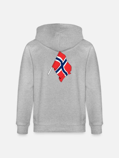 Flag Norway - Stanley/Stella CULTIVATOR Unisex Organic Hooded Jacket - heather grey