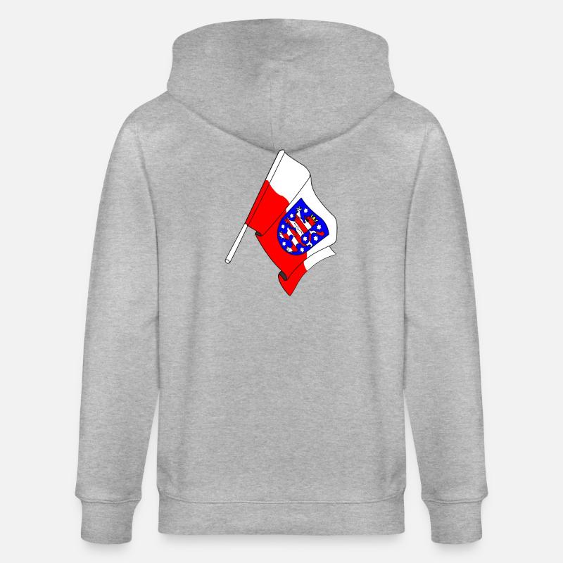 Drapeau de la Thuringe - Veste à capuche bio CULTIVATOR Stanley/Stella Unisexe - gris chiné