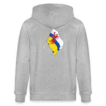 Drapeau de la province du Limbourg - Veste à capuche bio CULTIVATOR Stanley/Stella Unisexe - gris chiné - Dos - Luana (180cm)