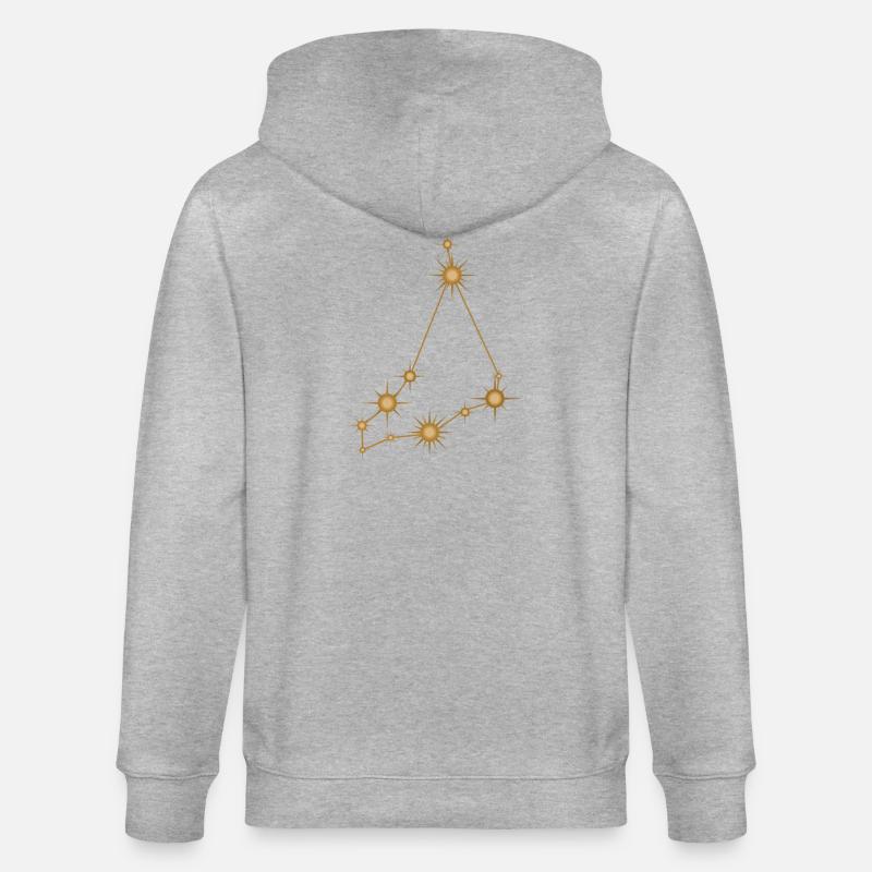 Sternbild Steinbock Sternzeichen Sternzeichen - Stanley/Stella Unisex Bio-Kapuzenjacke CULTIVATOR  - Grau meliert