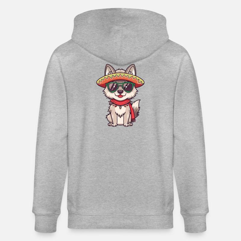 Sombrero drôle de Fox Comic - Veste à capuche bio CULTIVATOR Stanley/Stella Unisexe - gris chiné