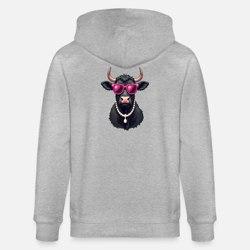 Vache - Veste à capuche bio CULTIVATOR Stanley/Stella Unisexe - gris chiné