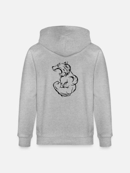 wolf_beast - Stanley/Stella CULTIVATOR Unisex Organic Hooded Jacket - heather grey