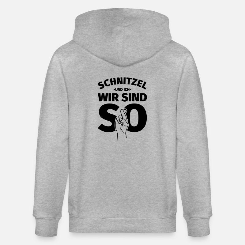 Schnitzel Liebhaber Geschenk - Stanley/Stella Unisex Bio-Kapuzenjacke CULTIVATOR - Grau meliert
