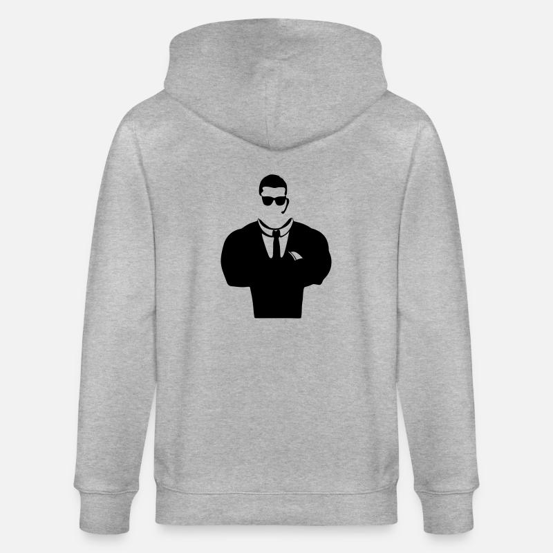 Security Guard Silhouette - Stanley/Stella Unisex Bio-Kapuzenjacke CULTIVATOR  - Grau meliert