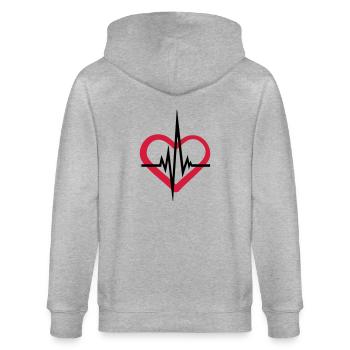 coeur stéthoscope écouter rythme cardiaque pouls médecin - Veste à capuche bio CULTIVATOR Stanley/Stella Unisexe - gris chiné - Dos - Luana (180cm)