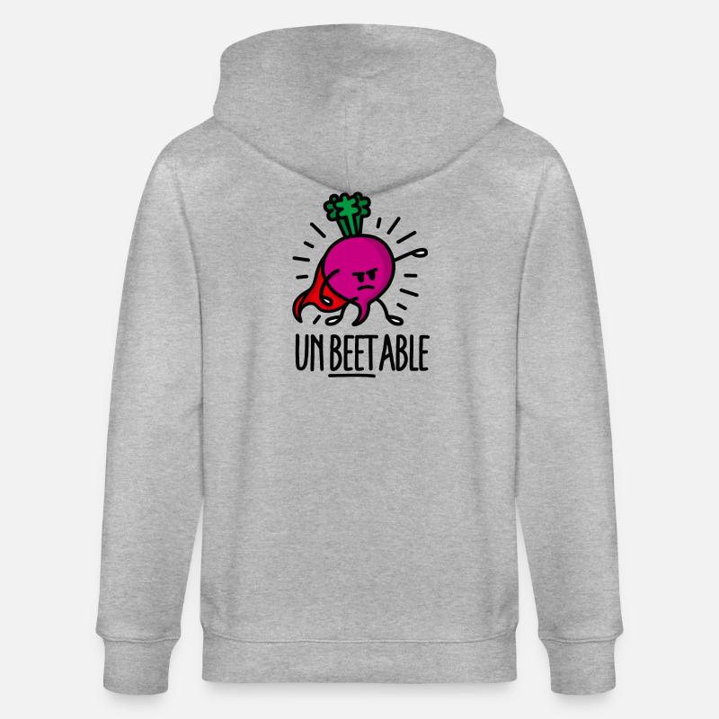Unbeetable / unbeatable beet betterave imbattable - Veste à capuche bio CULTIVATOR Stanley/Stella Unisexe - gris chiné