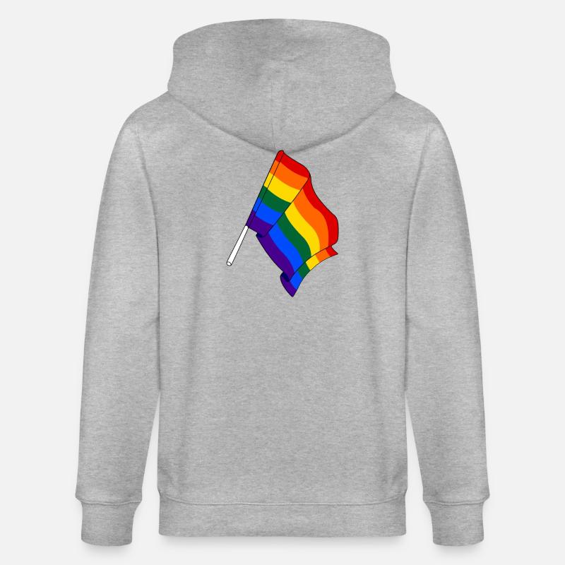 Flagge Regenbogen - Stanley/Stella Unisex Bio-Kapuzenjacke CULTIVATOR  - Grau meliert