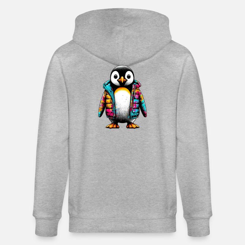 Pingouin avec veste veste - Veste à capuche bio CULTIVATOR Stanley/Stella Unisexe - gris chiné