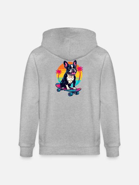 Bouledogue patineur - Veste à capuche bio CULTIVATOR Stanley/Stella Unisexe - gris chiné