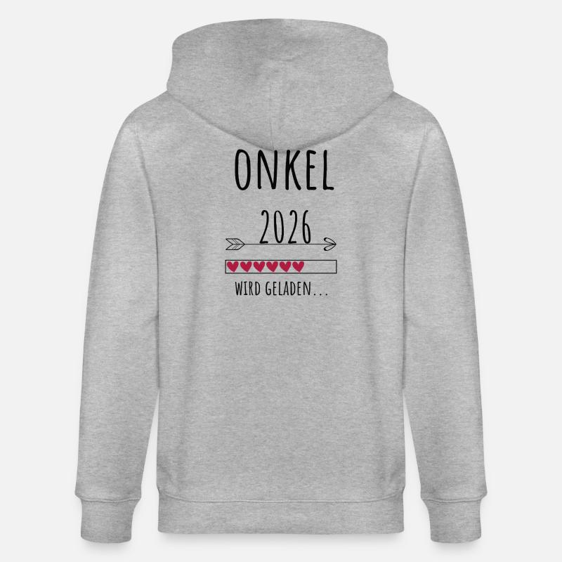 Werdender Onkel 2026 Geschenk Schwangerschaft - Stanley/Stella Unisex Bio-Kapuzenjacke CULTIVATOR  - Grau meliert