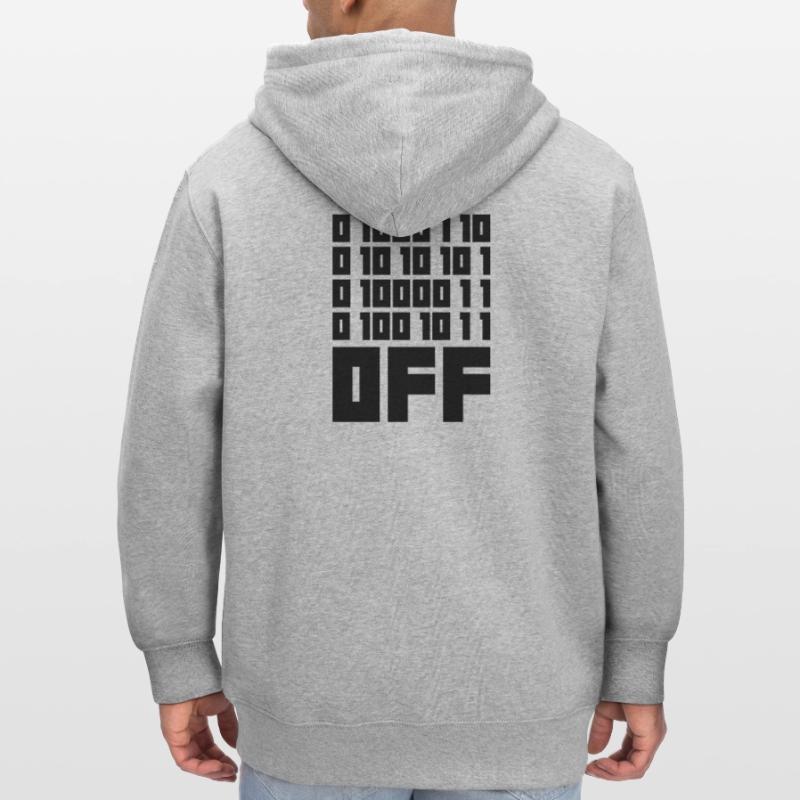 Binary Code F**k OFF – Nerd Humor & Geek Code Stanley/Stella CULTIVATOR  Unisex Organic Hooded Jacket