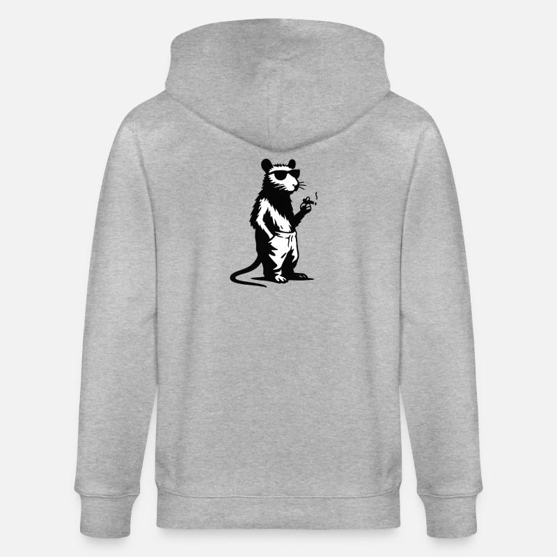 Hipster panda avec lunettes de soleil - Veste à capuche bio CULTIVATOR Stanley/Stella Unisexe - gris chiné