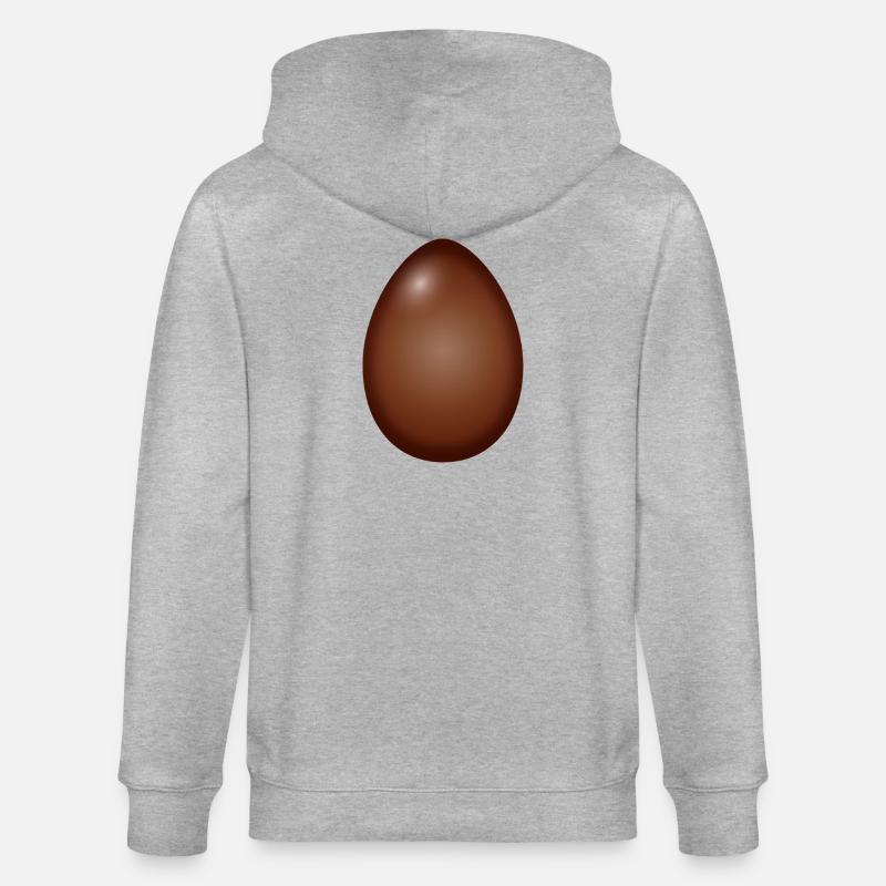 Chocolate Easter egg classic and simple - Stanley/Stella CULTIVATOR Unisex Organic Hooded Jacket - heather grey