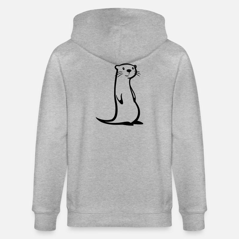 otter - Stanley/Stella CULTIVATOR Unisex Organic Hooded Jacket - heather grey