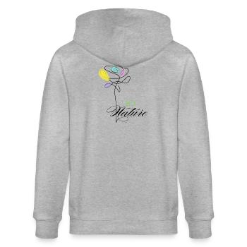 Colorful Organic Nature Flowers - Stanley/Stella CULTIVATOR  Unisex Organic Hooded Jacket - heather grey - Back - Luana (180cm)