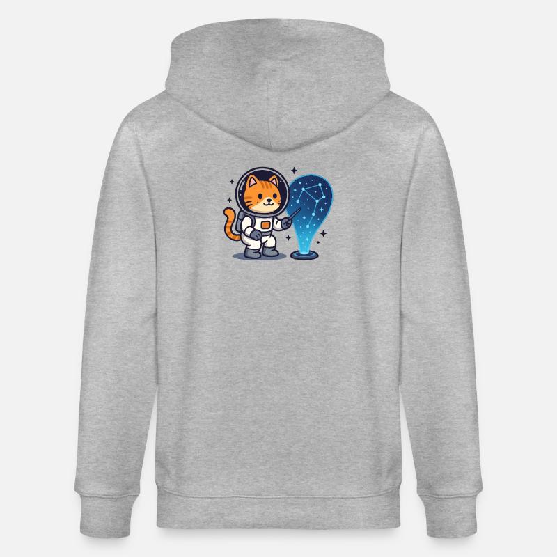 Constellation du chat de l’espace – Kawaii - Veste à capuche bio CULTIVATOR Stanley/Stella Unisexe - gris chiné