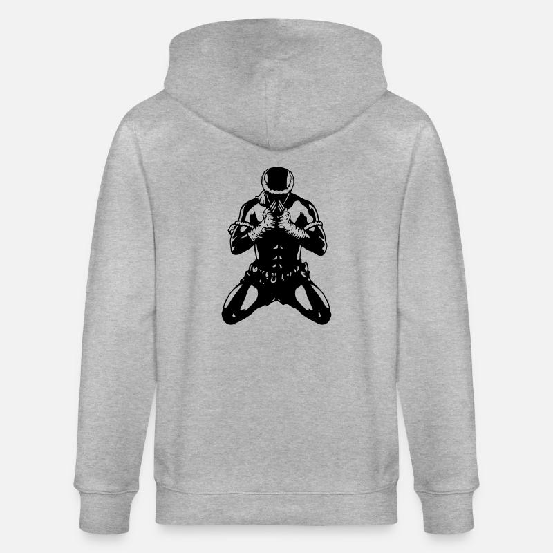 muay_thai_fighter04a - Stanley/Stella Unisex Bio-Kapuzenjacke CULTIVATOR  - Grau meliert