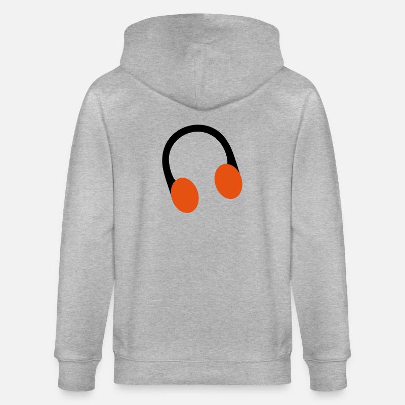 Retro-Over-Ear-Kopfhörer-Kopfhörer - Stanley/Stella Unisex Bio-Kapuzenjacke CULTIVATOR  - Grau meliert