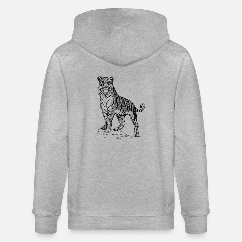 Tiger noir et withe - Veste à capuche bio CULTIVATOR Stanley/Stella Unisexe - gris chiné